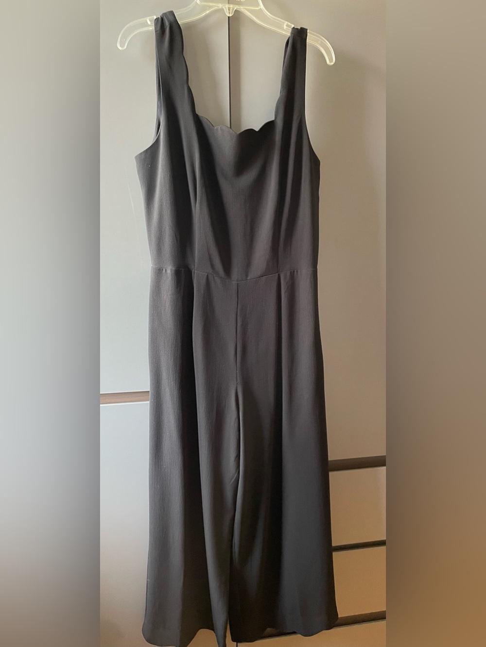 Monteau Black Midi Jumpsuit with Scoop Neck
